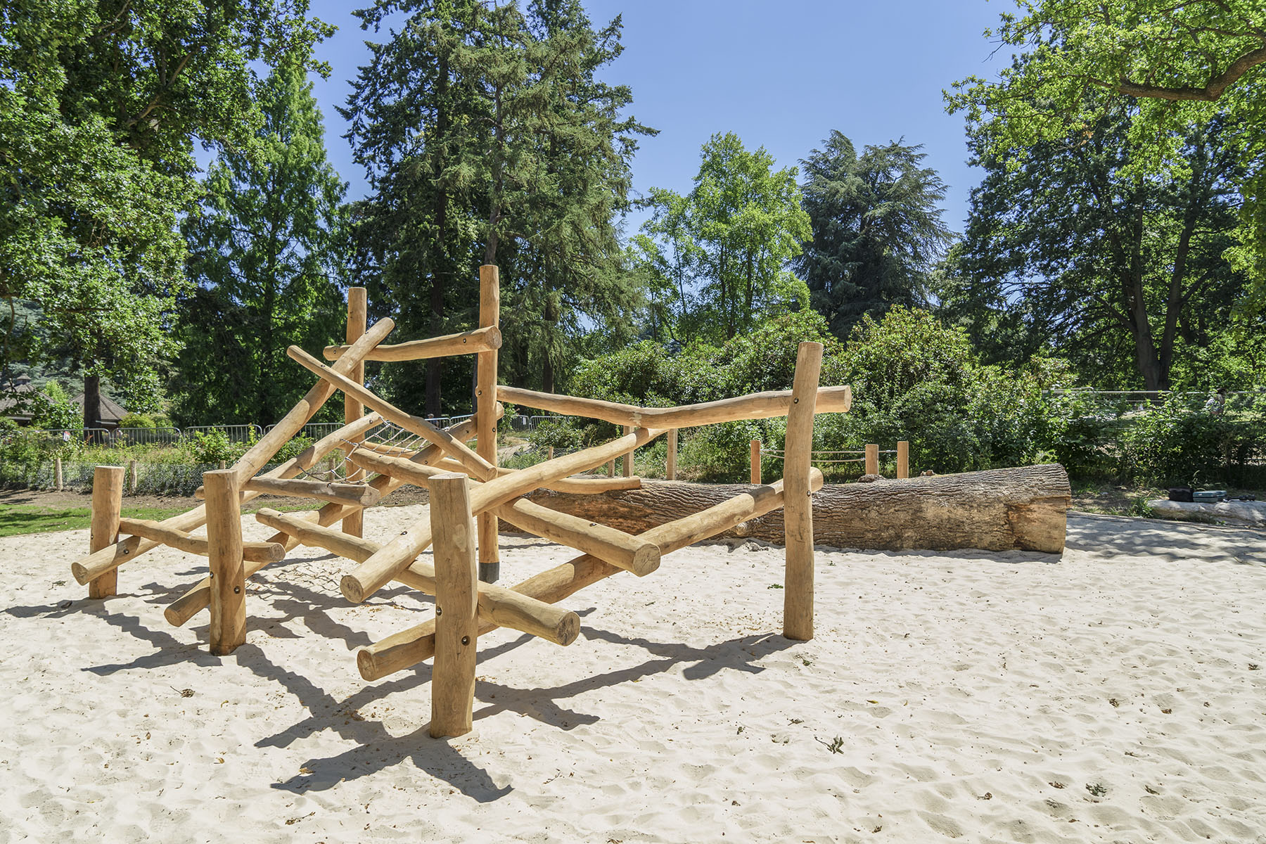 natural playground equipment log climbing frames