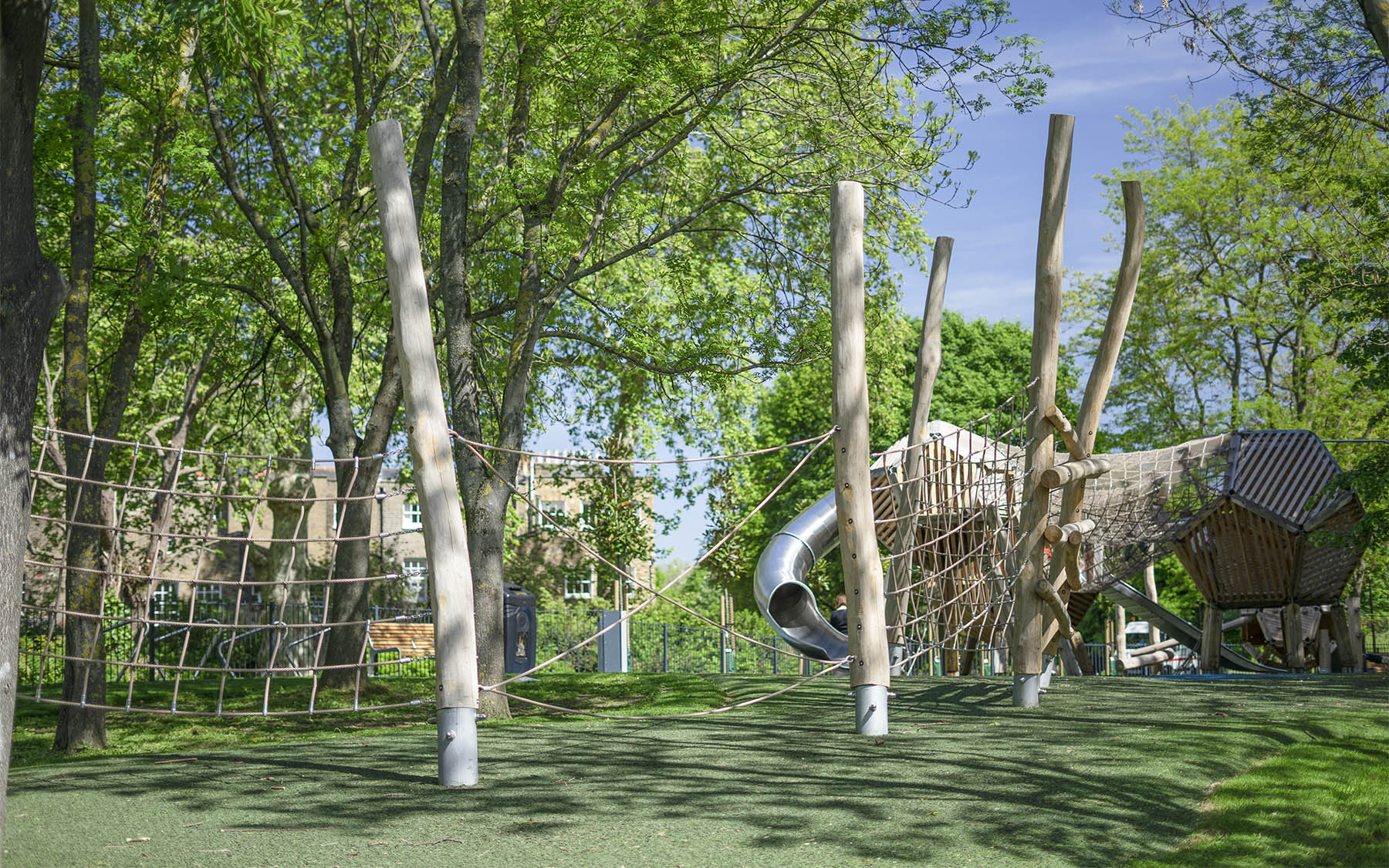natural playground equipment robinia climbing nets